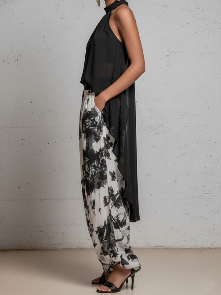 Serena™ | Set Estivo con Top Halter e Pantaloni Stampati