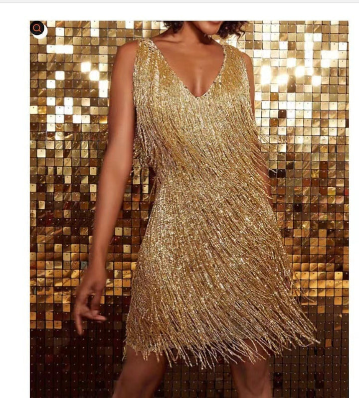Fringella | Abito da festa con frange eleganti
