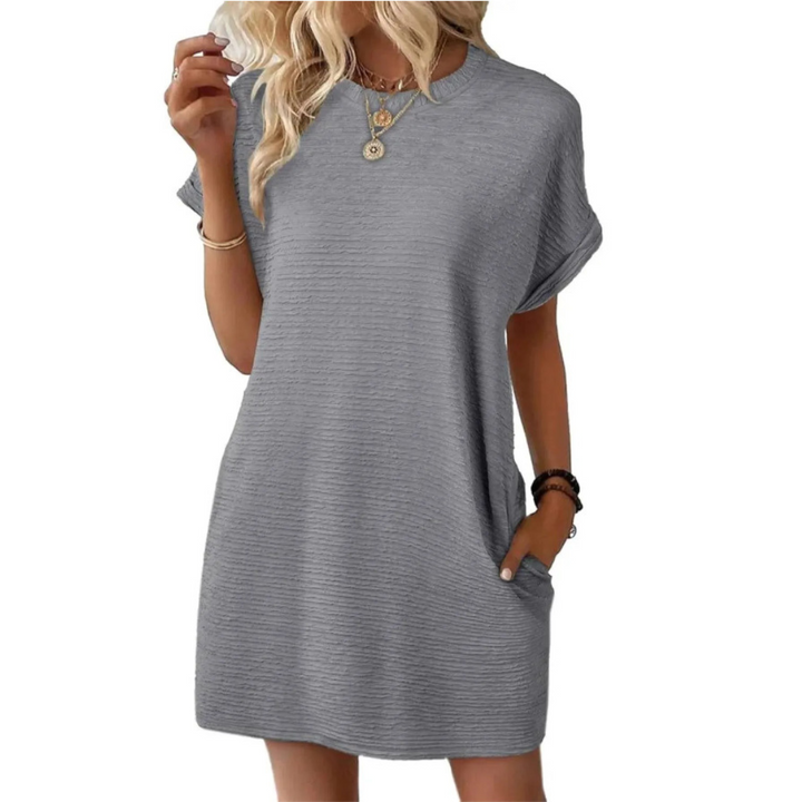 EVASHA™ | Abito Estivo Minimal con Scollo Tondo