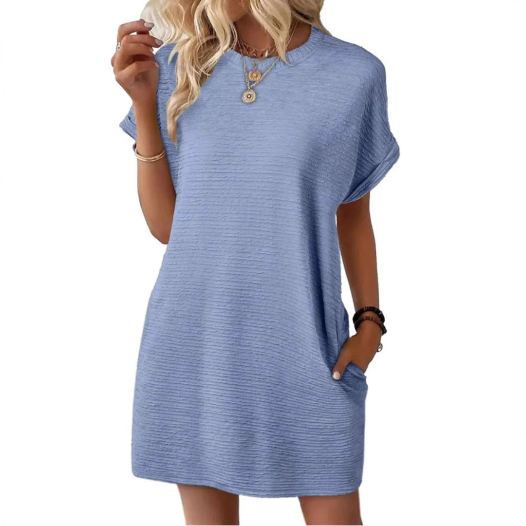 EVASHA™ | Abito Estivo Minimal con Scollo Tondo