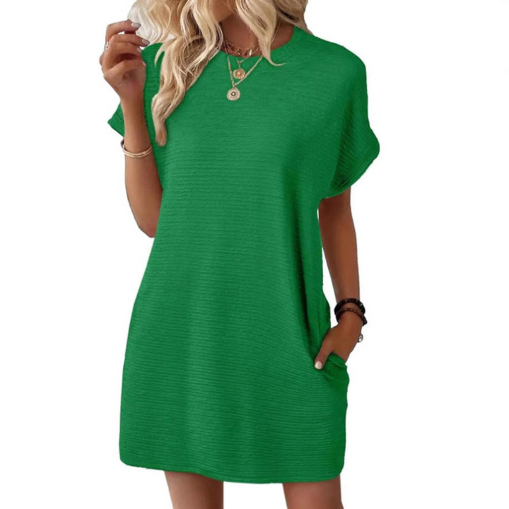 EVASHA™ | Abito Estivo Minimal con Scollo Tondo