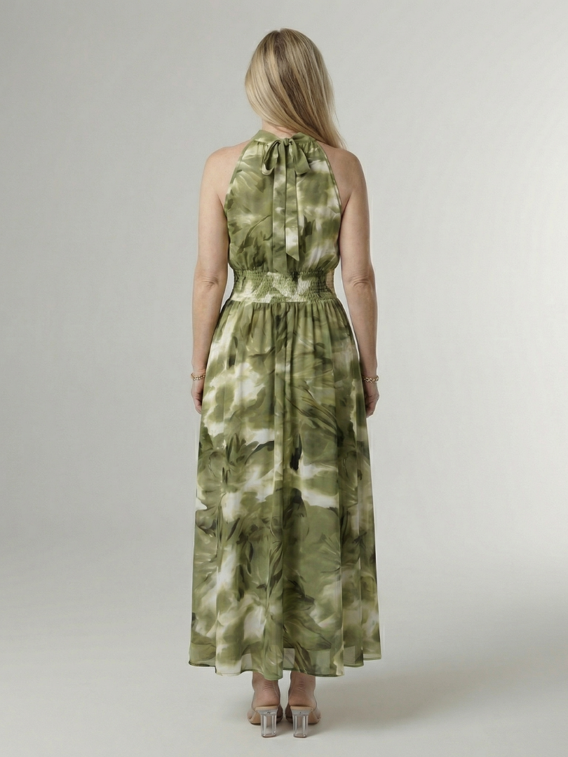 Sylin | Abito Midi con Drappeggio e Collo all'Americana