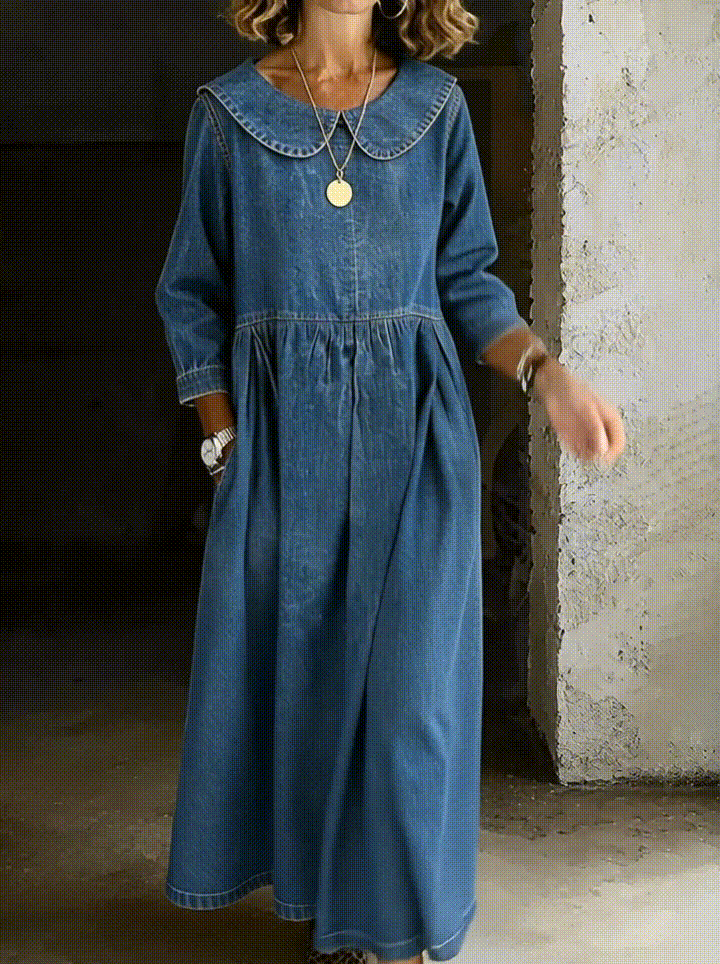 Clara | Abito Denim con Colletto Peter Pan