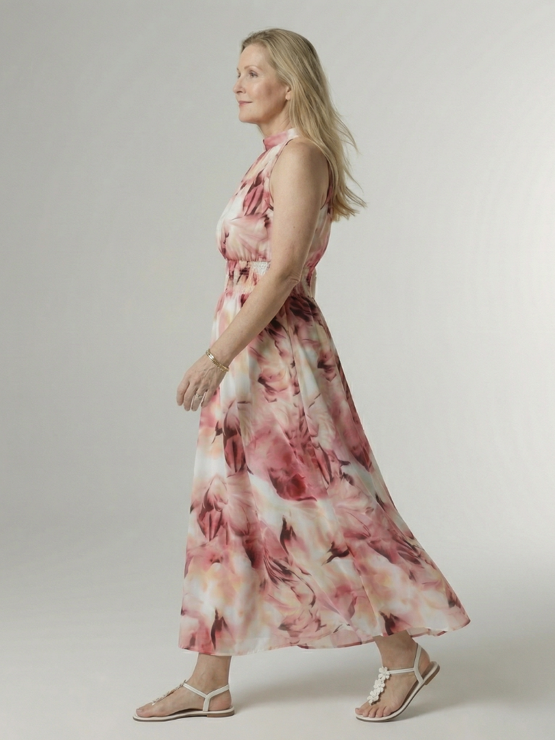 Sylin | Abito Midi con Drappeggio e Collo all'Americana