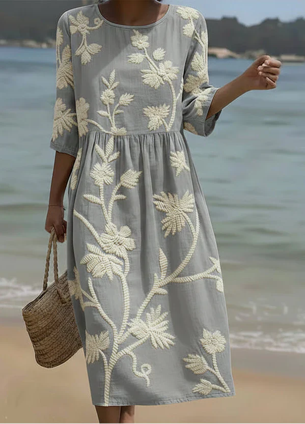 Ashley | Abito Midi con Stampa Floreale