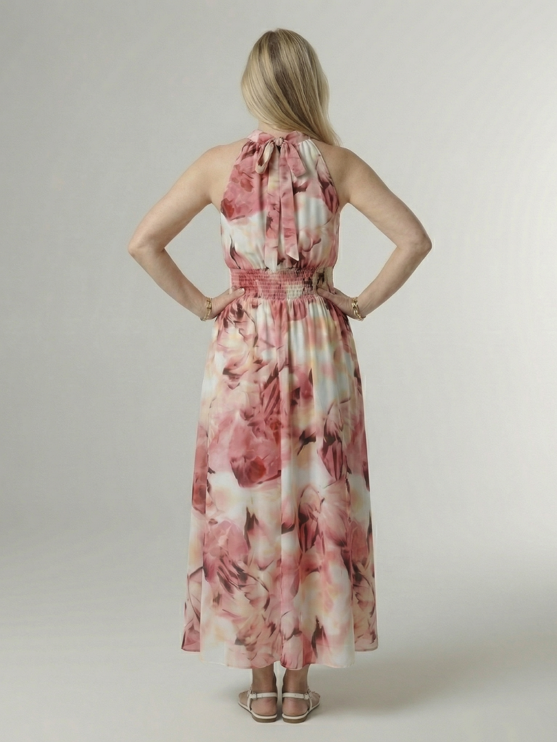 Sylin | Abito Midi con Drappeggio e Collo all'Americana