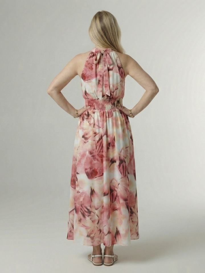 Sylin | Abito Midi con Drappeggio e Collo all'Americana