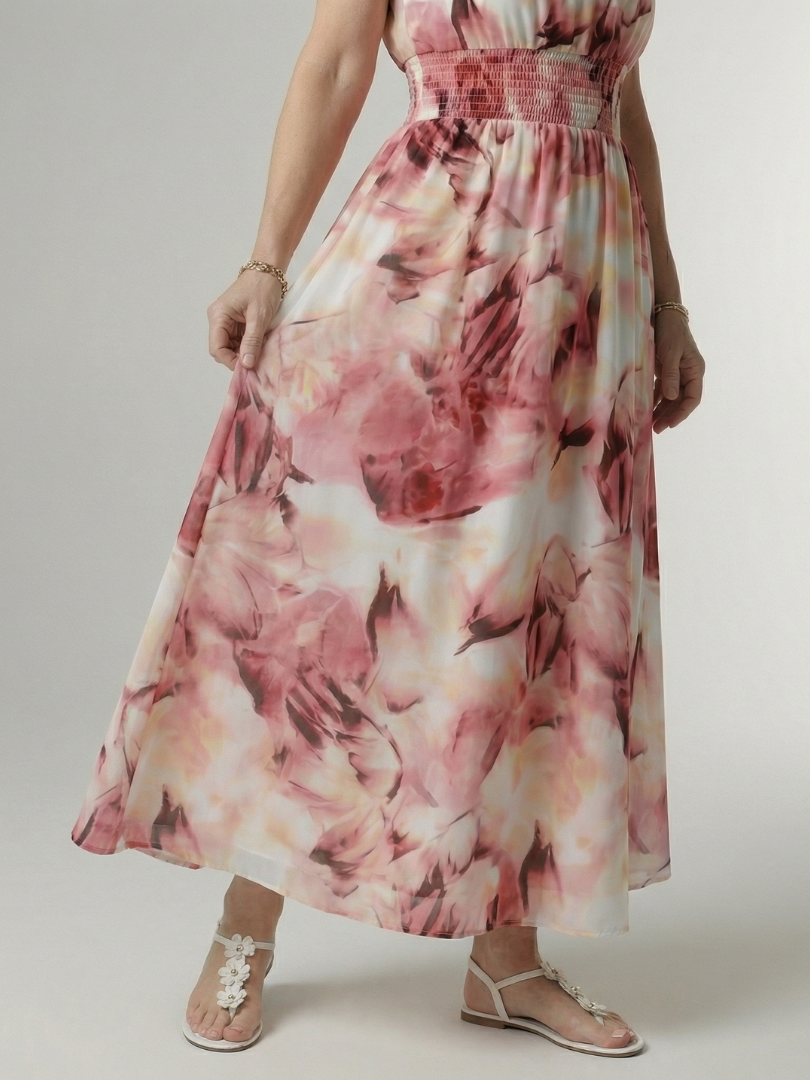 Sylin | Abito Midi con Drappeggio e Collo all'Americana