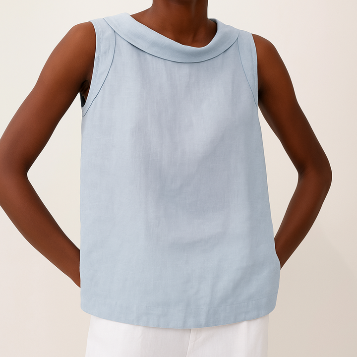 Maria™ | Top senza maniche con collo arrotolato