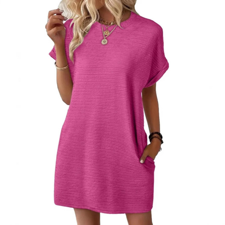 EVASHA™ | Abito Estivo Minimal con Scollo Tondo