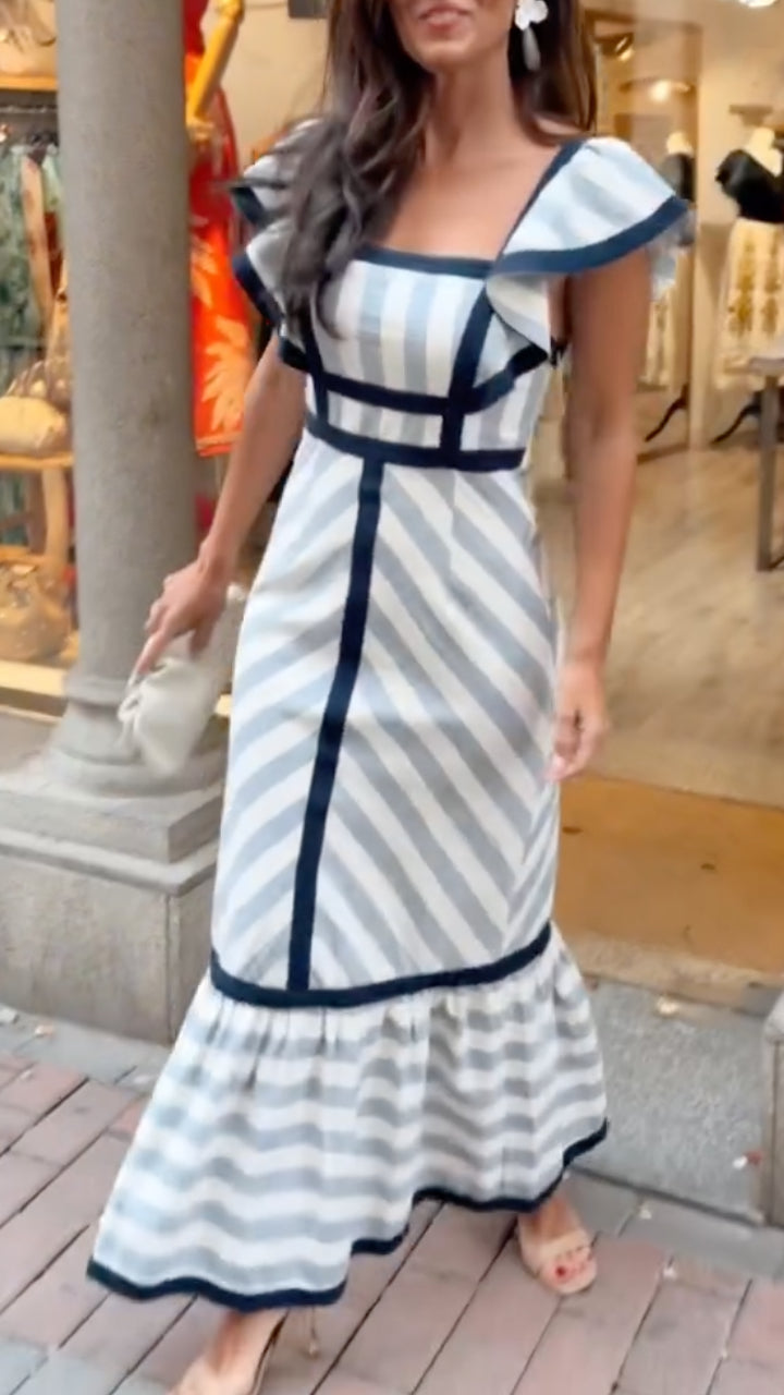 Dianne | Abito Maxi a Righe Retro