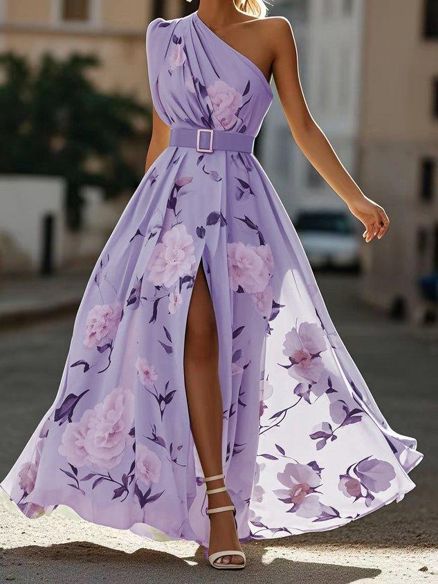 Julie | Abito Maxi Floreale con Spalla Scoperta