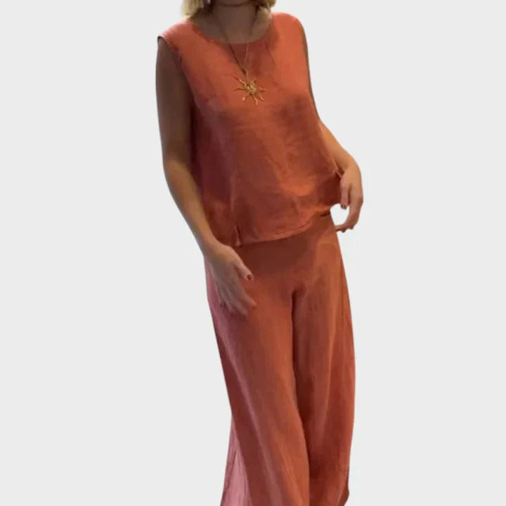 Paloma | Coordinato Bohémien Top Senza Maniche e Pantaloni Crop