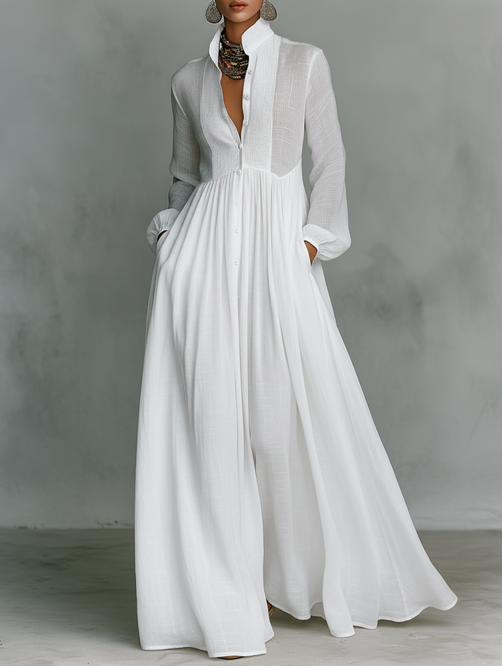 Selena | Maxi Abito con Bottoni Fluente