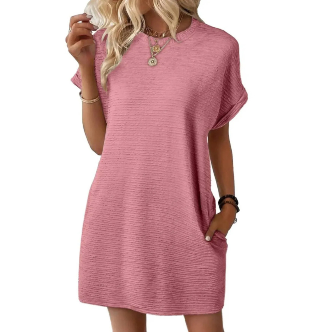 EVASHA™ | Abito Estivo Minimal con Scollo Tondo