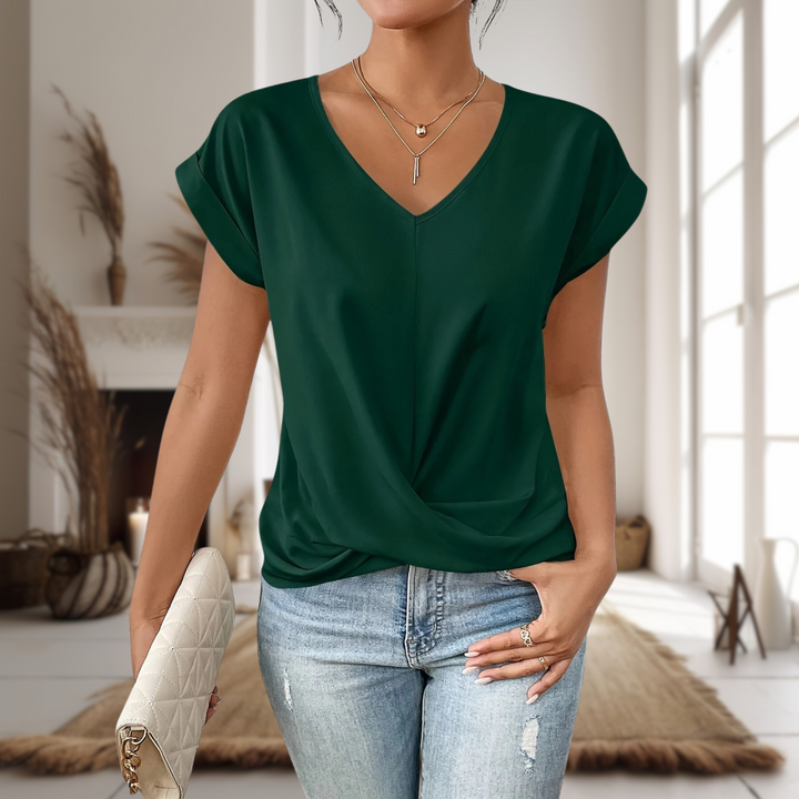 Elle™ | T-Shirt Casual con Scollo a Cuore