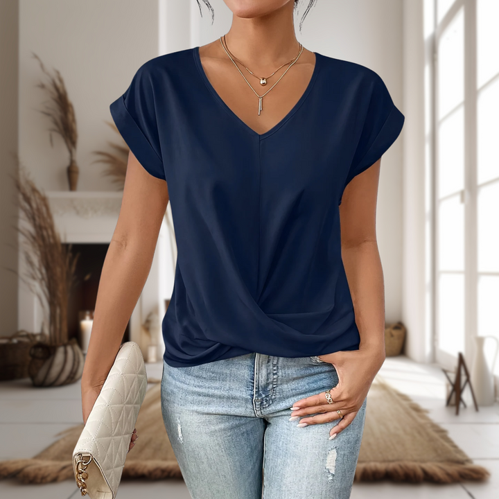 Elle™ | T-Shirt Casual con Scollo a Cuore