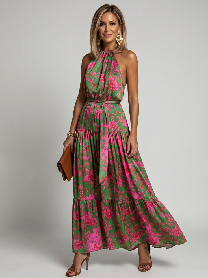 Rowen | Abito Midi con Drappeggio e Collo all'Americana