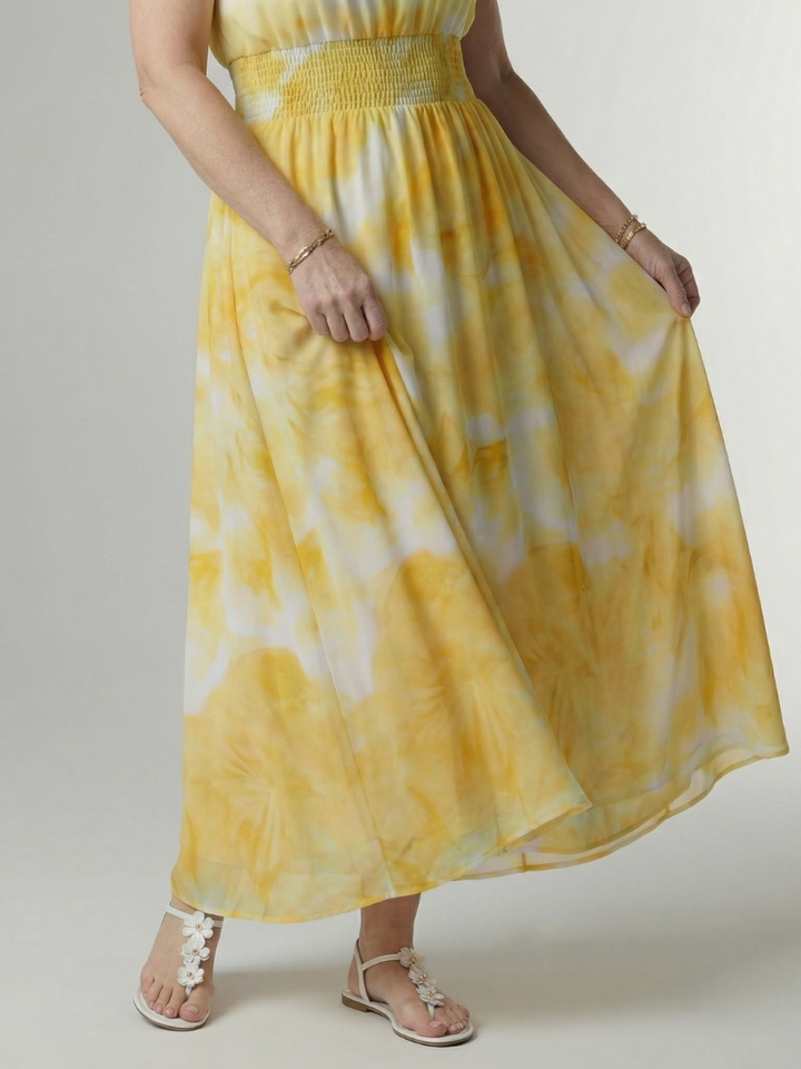 Sylin | Abito Midi con Drappeggio e Collo all'Americana