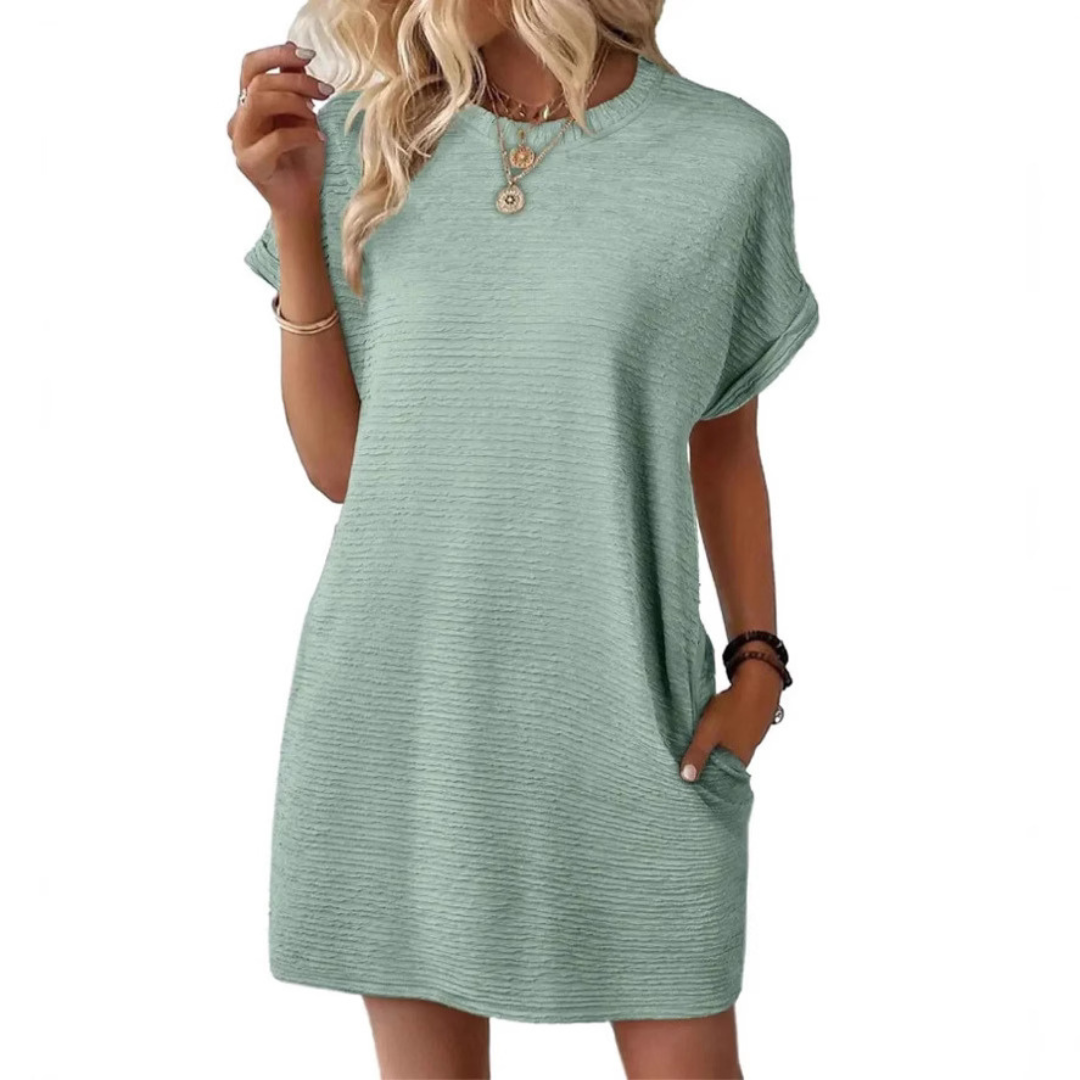 EVASHA™ | Abito Estivo Minimal con Scollo Tondo