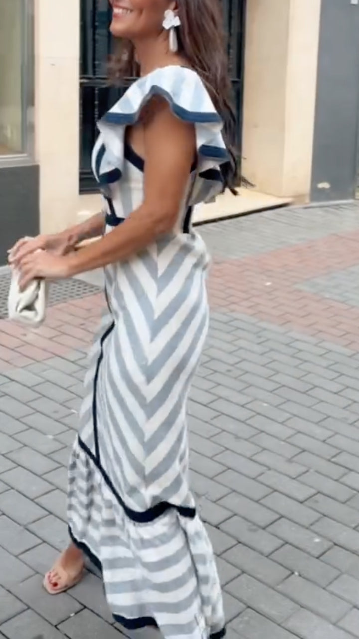 Dianne | Abito Maxi a Righe Retro