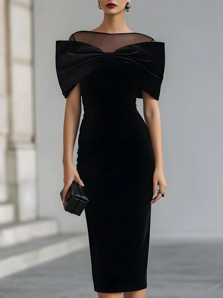 Abito Midi Elegante con Fiocco
