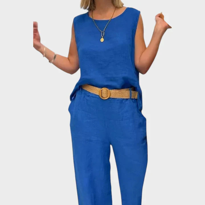 Paloma | Coordinato Bohémien Top Senza Maniche e Pantaloni Crop