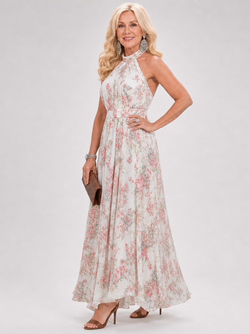 Guinevere | Abito Midi Floreale con Gonna Fluente