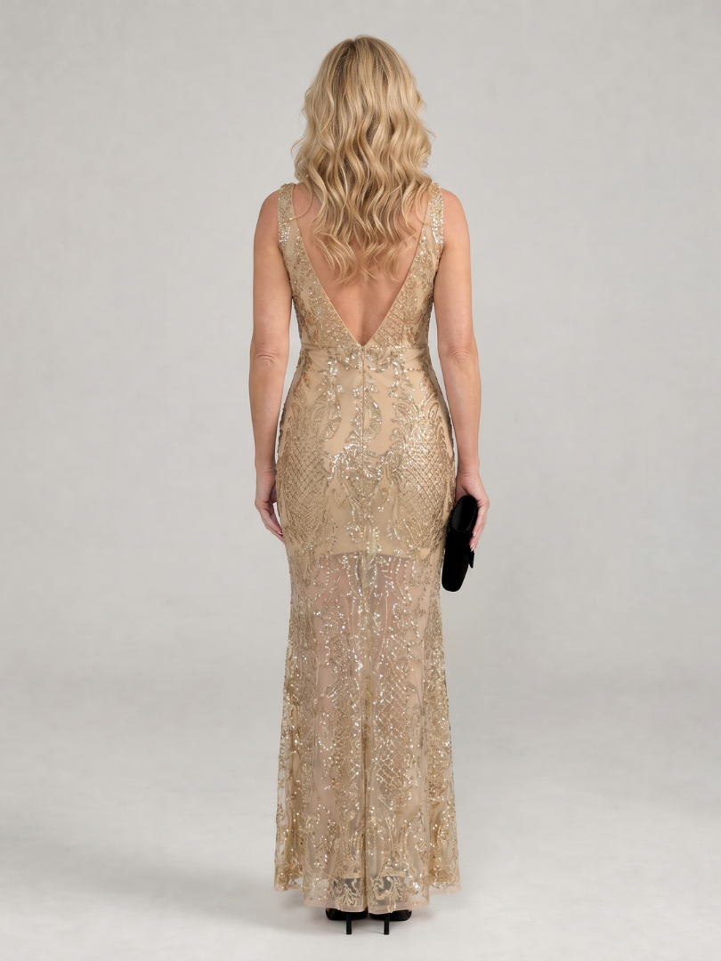 Sirea | Abito Midi Senza Maniche con Paillettes