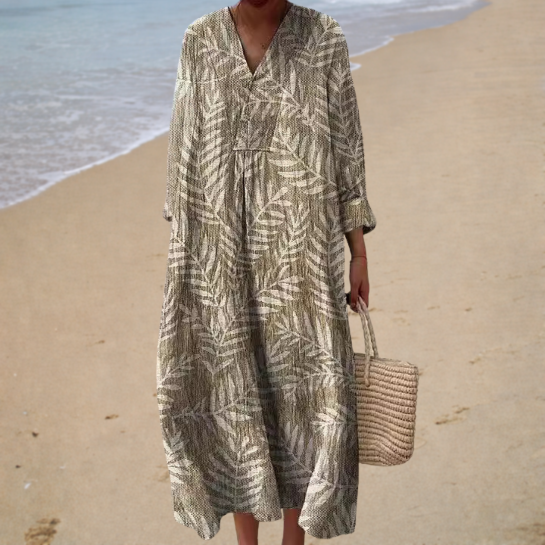 Léonie | Abito Lungo Elegante Naturale