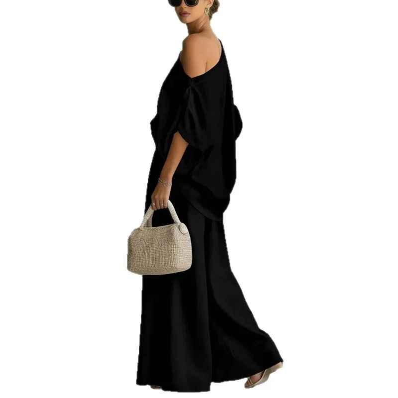 Lisa | Coordinato Top a Spalle Scoperte e Pantaloni Affusolati