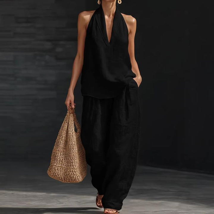 Ainhoa | Coordinato con Canotta e Pantaloni a Gamba Larga