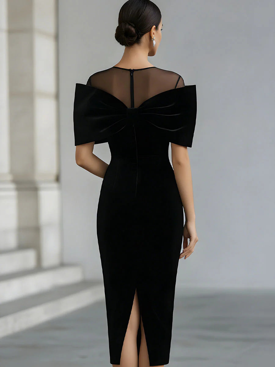 Abito Midi Elegante con Fiocco