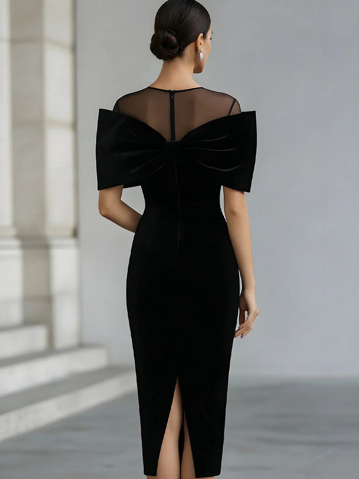 Abito Midi Elegante con Fiocco