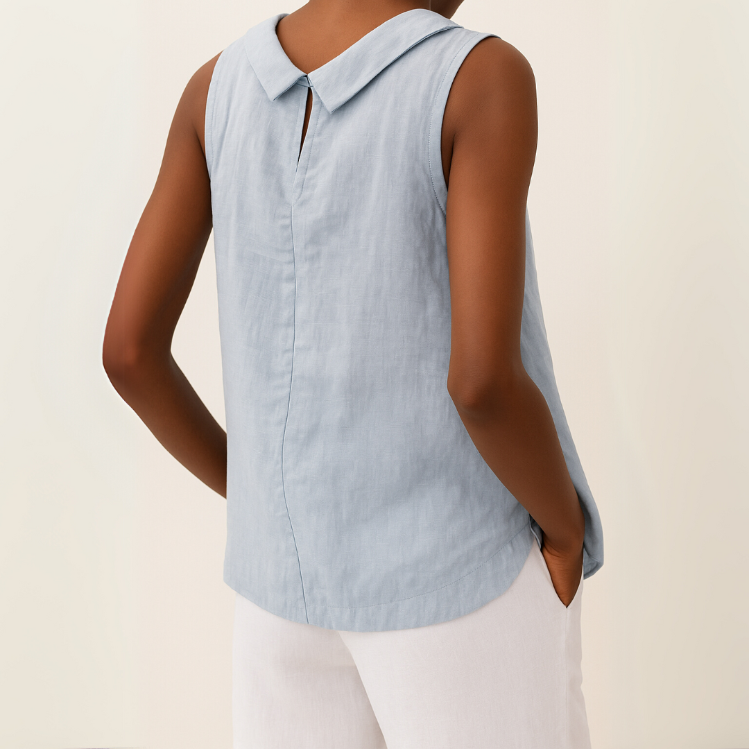 Maria™ | Top senza maniche con collo arrotolato
