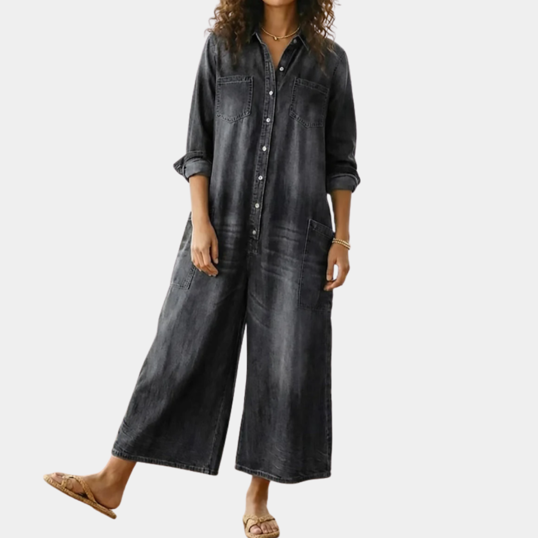Diana | Jumpsuit Denim Vintage con Chiusura a Bottoni