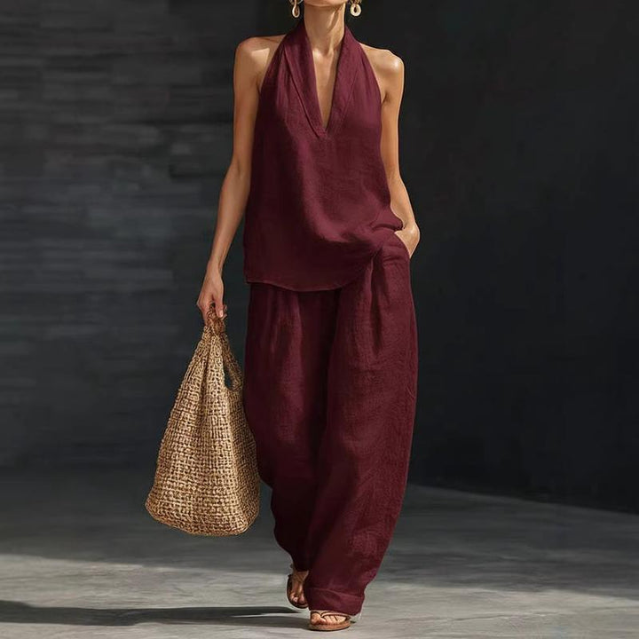 Ainhoa | Coordinato con Canotta e Pantaloni a Gamba Larga
