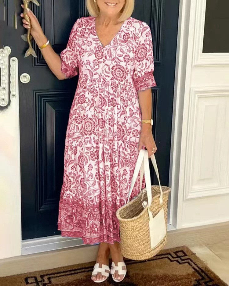 Candice | Abito Floreale con Scollo a V