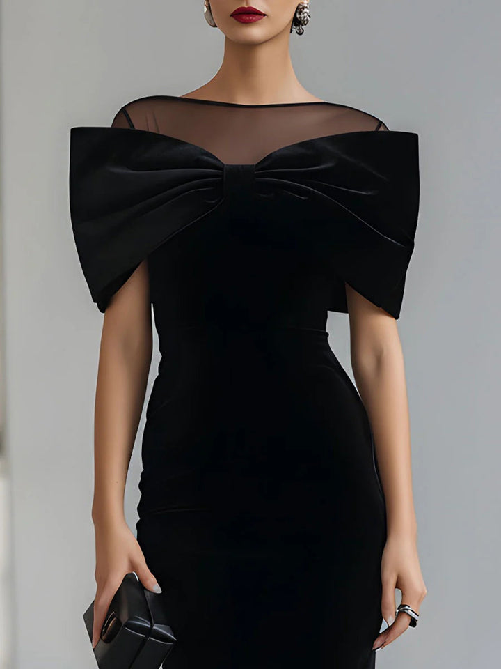 Abito Midi Elegante con Fiocco