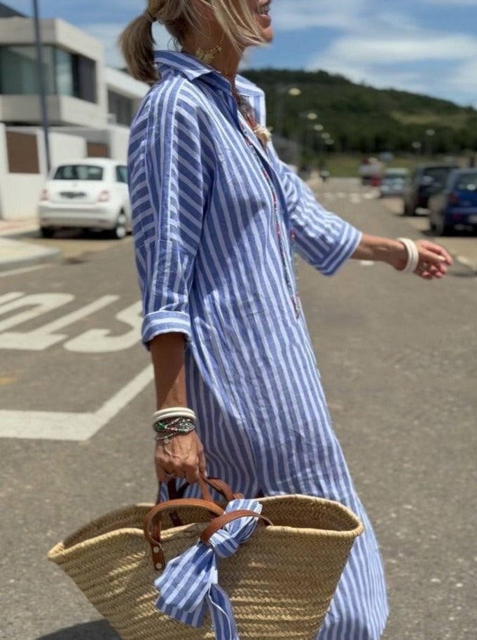 Veronica | Abito camicia a righe