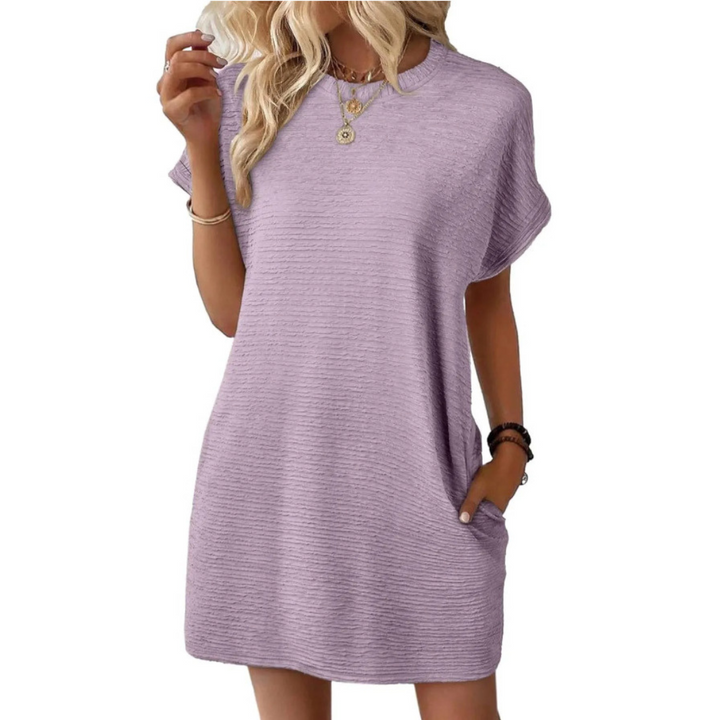 EVASHA™ | Abito Estivo Minimal con Scollo Tondo