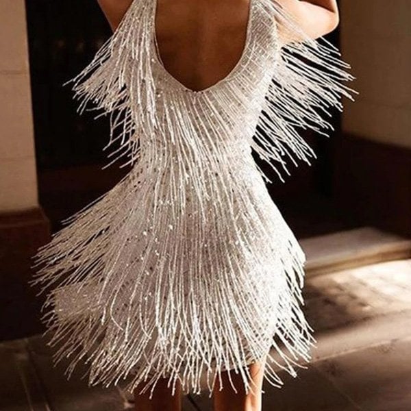 Fringella | Abito da festa con frange eleganti
