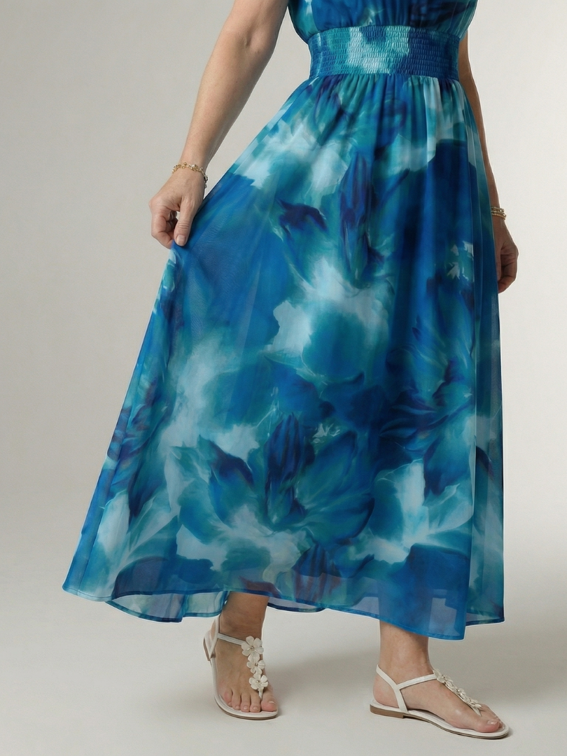 Sylin | Abito Midi con Drappeggio e Collo all'Americana
