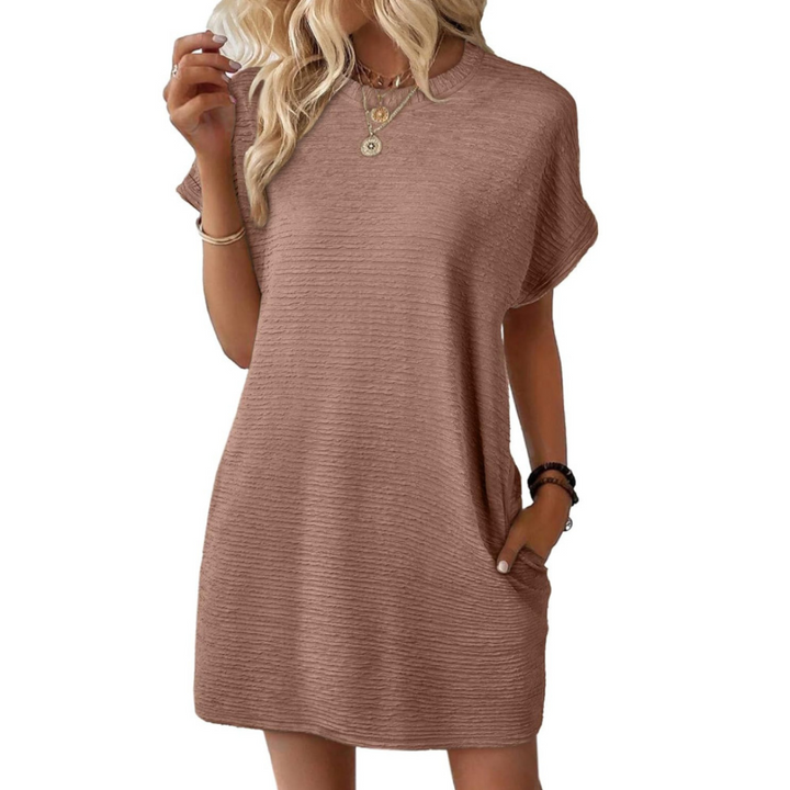 EVASHA™ | Abito Estivo Minimal con Scollo Tondo