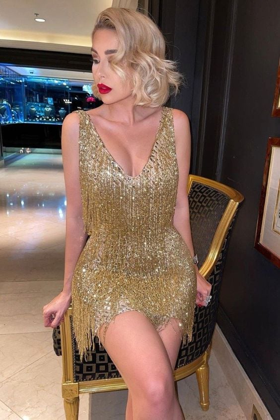 Fringella | Abito da festa con frange eleganti