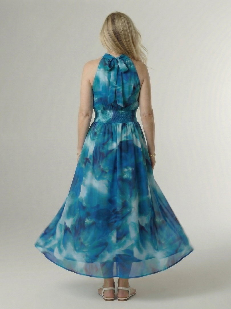 Sylin | Abito Midi con Drappeggio e Collo all'Americana