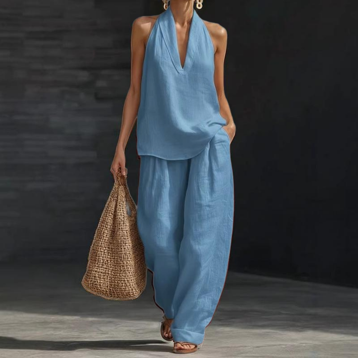 Ainhoa | Coordinato con Canotta e Pantaloni a Gamba Larga