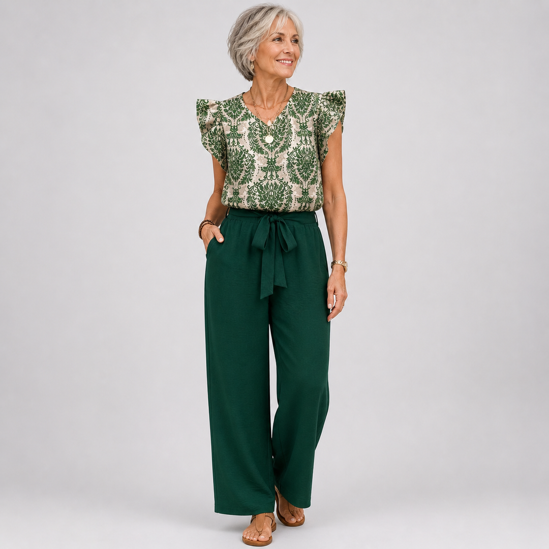Amelia | Coordinato Elegante Paisley Due Pezzi