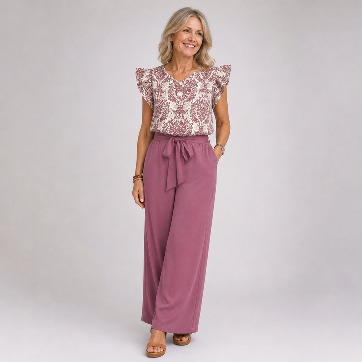 Amelia | Coordinato Elegante Paisley Due Pezzi