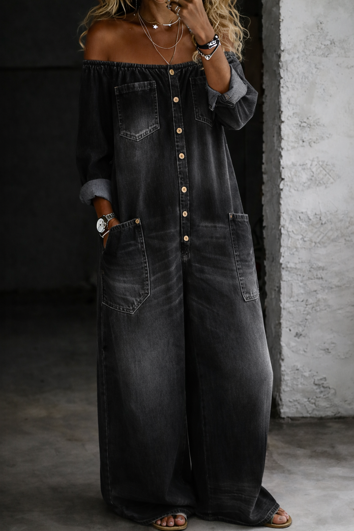 Elena | Jumpsuit Spalle Scoperte a Maniche Lunghe